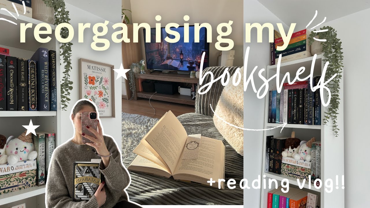 bookshelf organisation, book unhaul + reading vlog | solo weekend edition