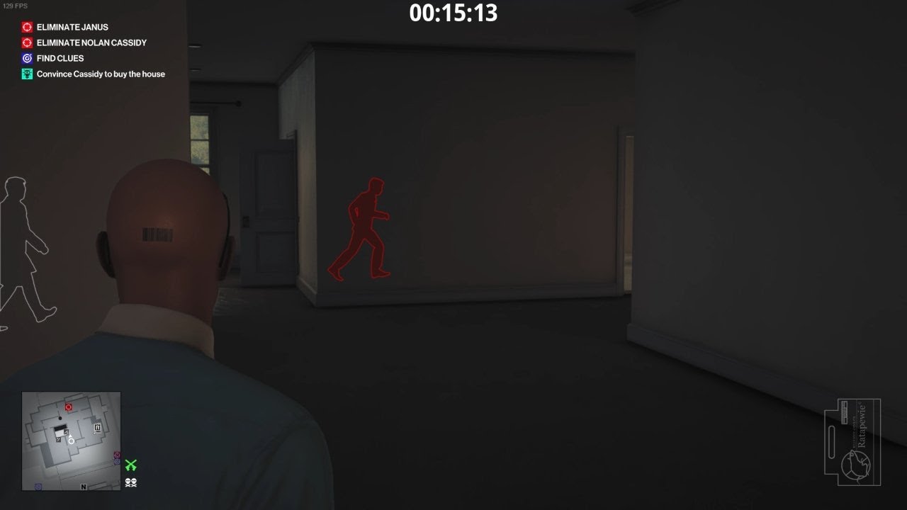 HITMAN 3: Whittleton Creek, Nolan Cassidy running in circles during the House Tour!