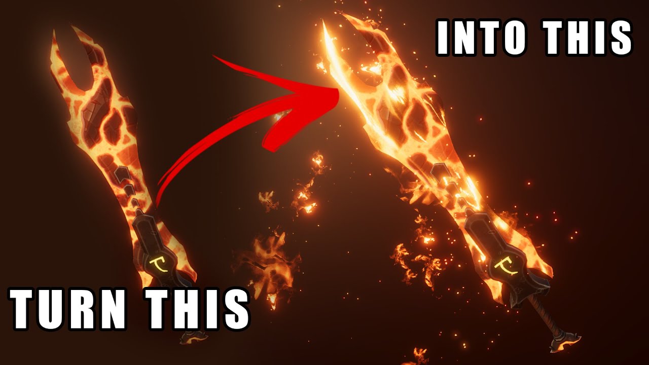 How to make a FIRE SWORD on Unity Shader Graph from scratch!