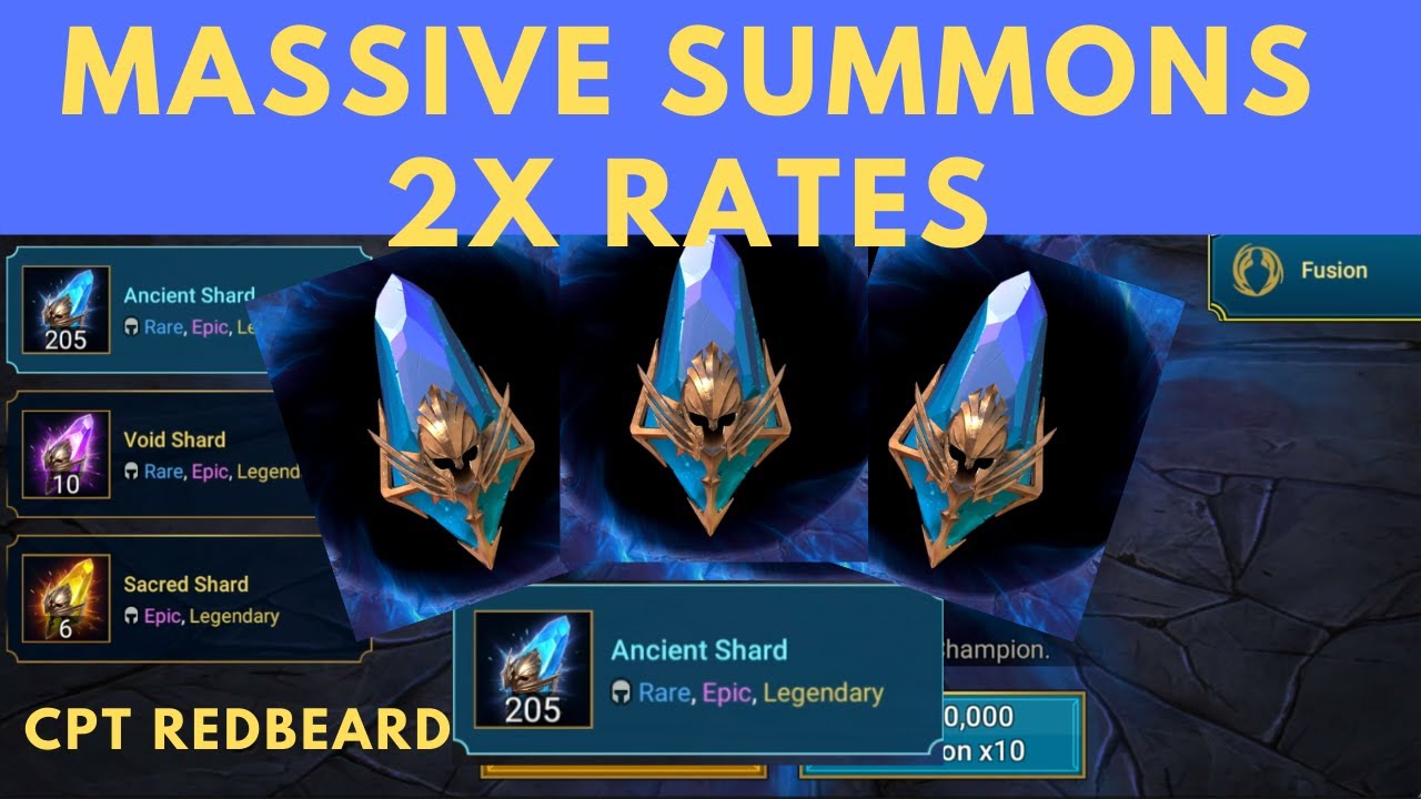 AMAZING SUMMONS FOR G&L REDBEARD -- 205 ANCIENT SHARD PULLS -- 2x RATES