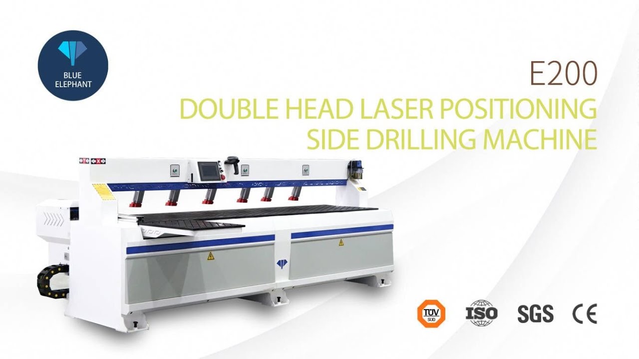 Best-sell E200 Double head Laser Positioning Side Drilling Machine for Furniture and Cabinet Making