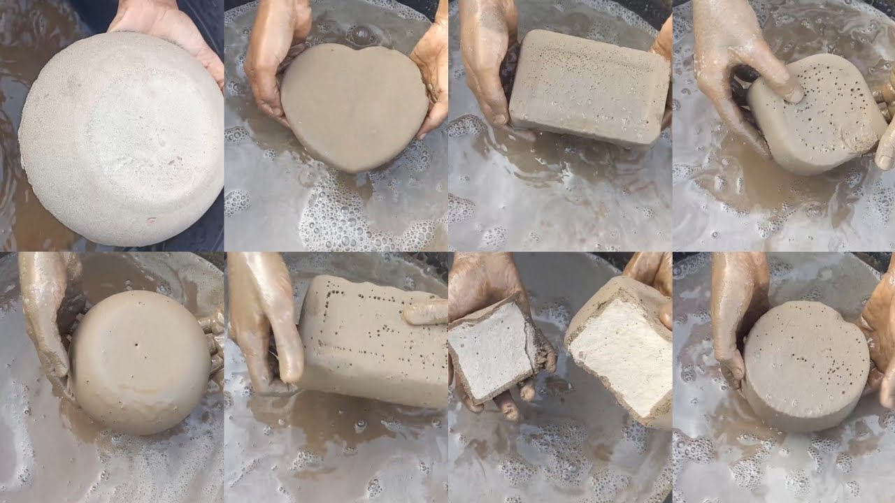 Different shapes series :6 pure dirt #sandcement #purecement #reddirt #satisfying #cementdirtlover