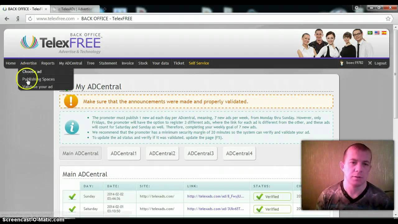 Как подавать рекламу за 5 минут В компании Телекс Фри.Telex Free