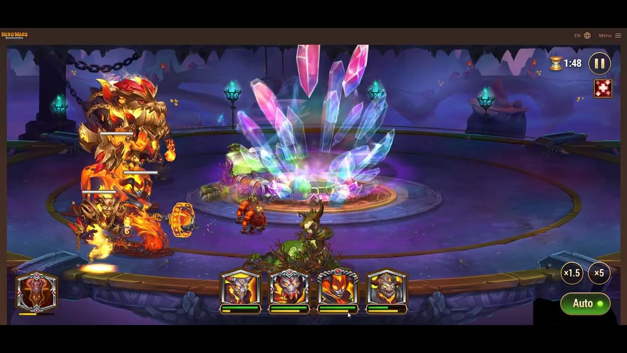 Hero Wars Dungeon: How to Restore Earth and Fire Tanks' Health to Level Up