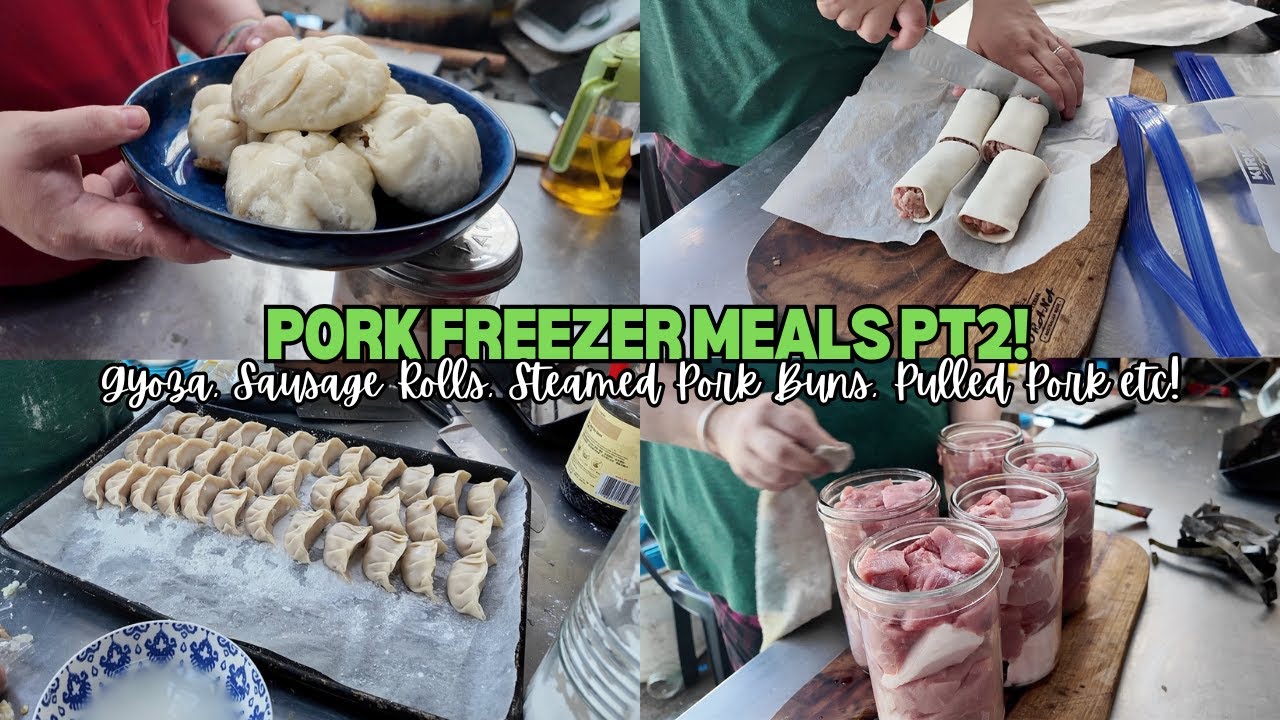 Pork Freezer Meals Part 2!  The finishing off, Gyoza, Sausage Rolls, Pork Buns & canned pulled pork