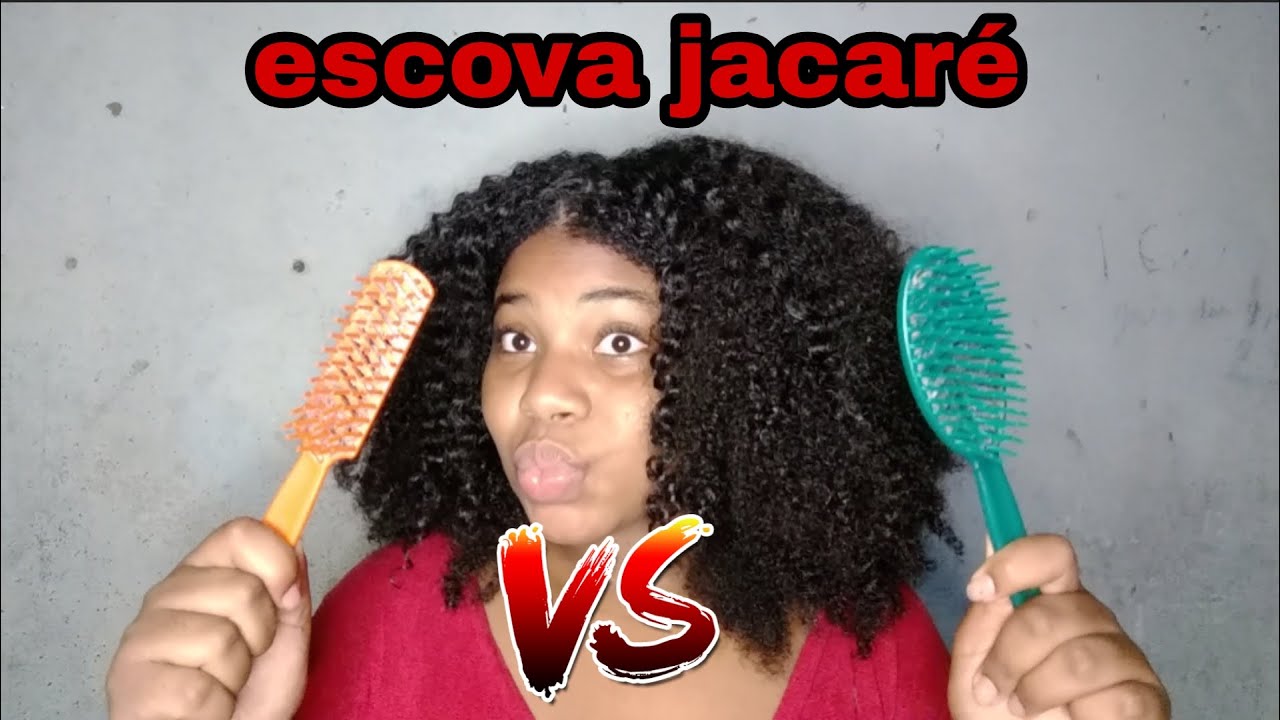 Escova jacaré retangular VS escova jacaré redonda✨