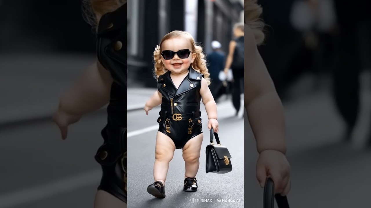 Baby fashion show and cute smile