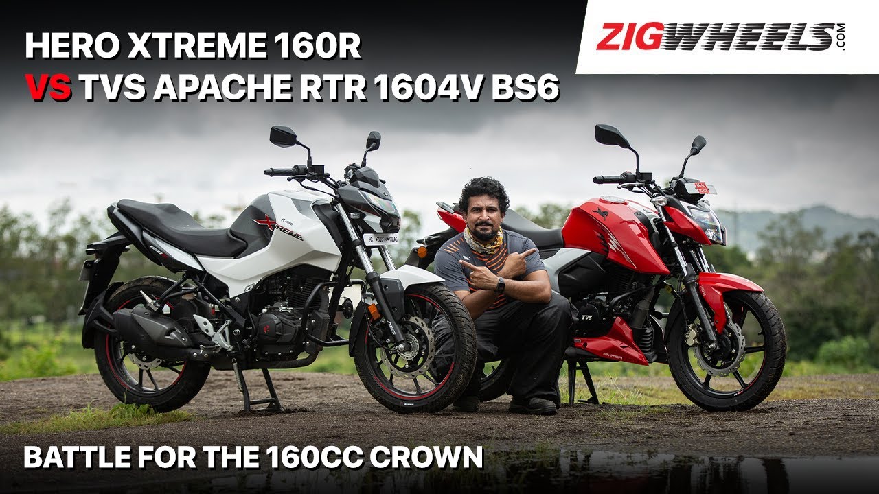 🏍️ Hero Xtreme 160R vs 🏍️ TVS Apache RTR 1604V BS6 | Real World Comparison Test | ZigWheels