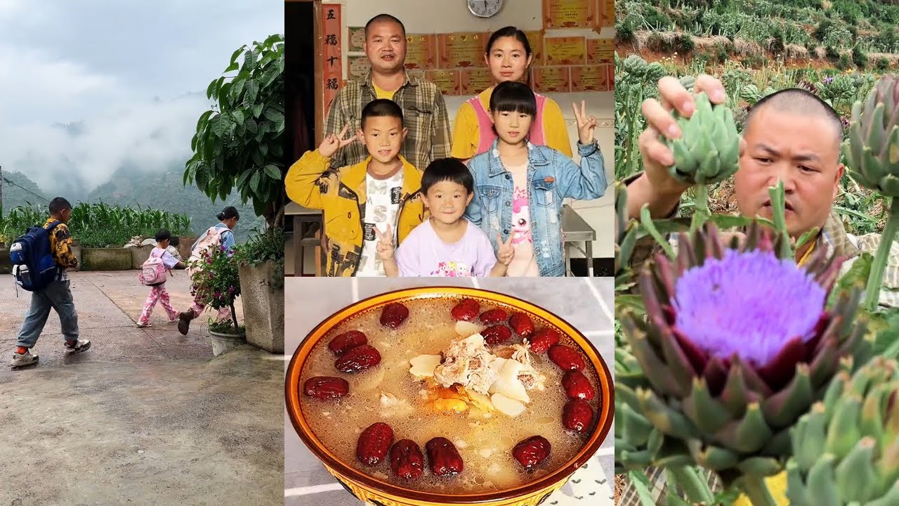看着孩子们每天长大，每天上学，父母更加努力地工作，生活真的很美好。#记录真实生活#乡村美食#洋蓟茶#洋蓟
