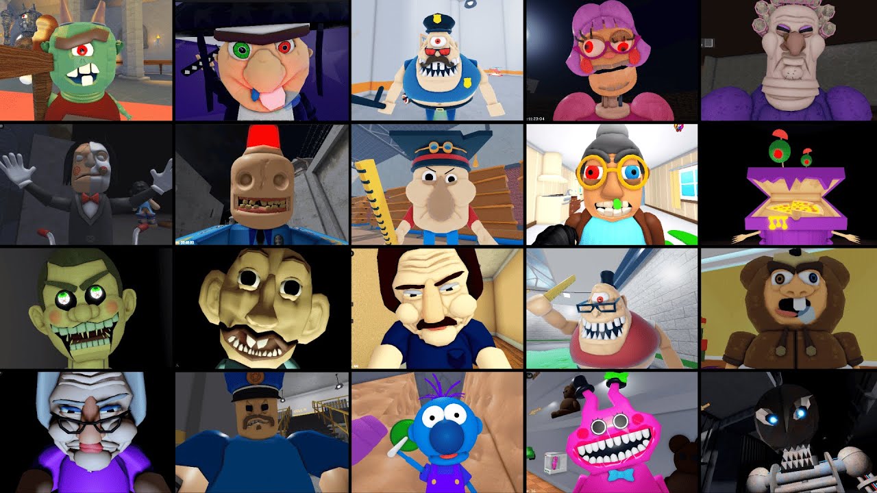BABY BEBO'S DAYCARE, MISS HAPPI'S TOYSHOP, TEAM GRANDMA, BEN'S HIDEOUT, DHUUR, ROBLOX JUMPSCARE'S