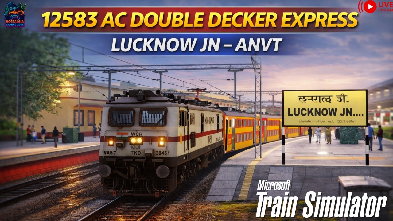 🌅 Preparing Double Decker at Lucknow Shunting - Coupling | High-Speed Run 🔴 LIVE #live #msts #train