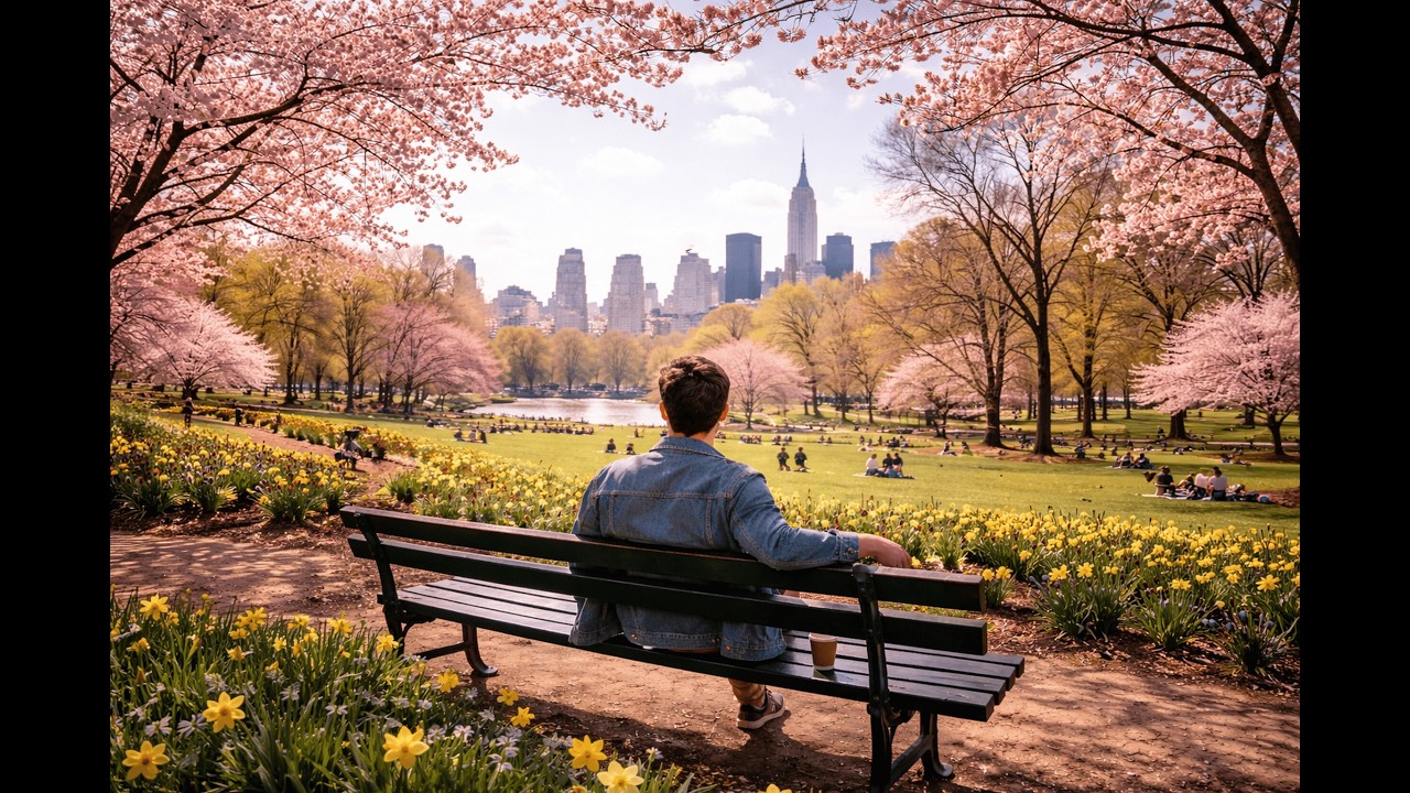 New York Spring  🌷Cozy Ambient Music for Relaxing, Studying & Chilling