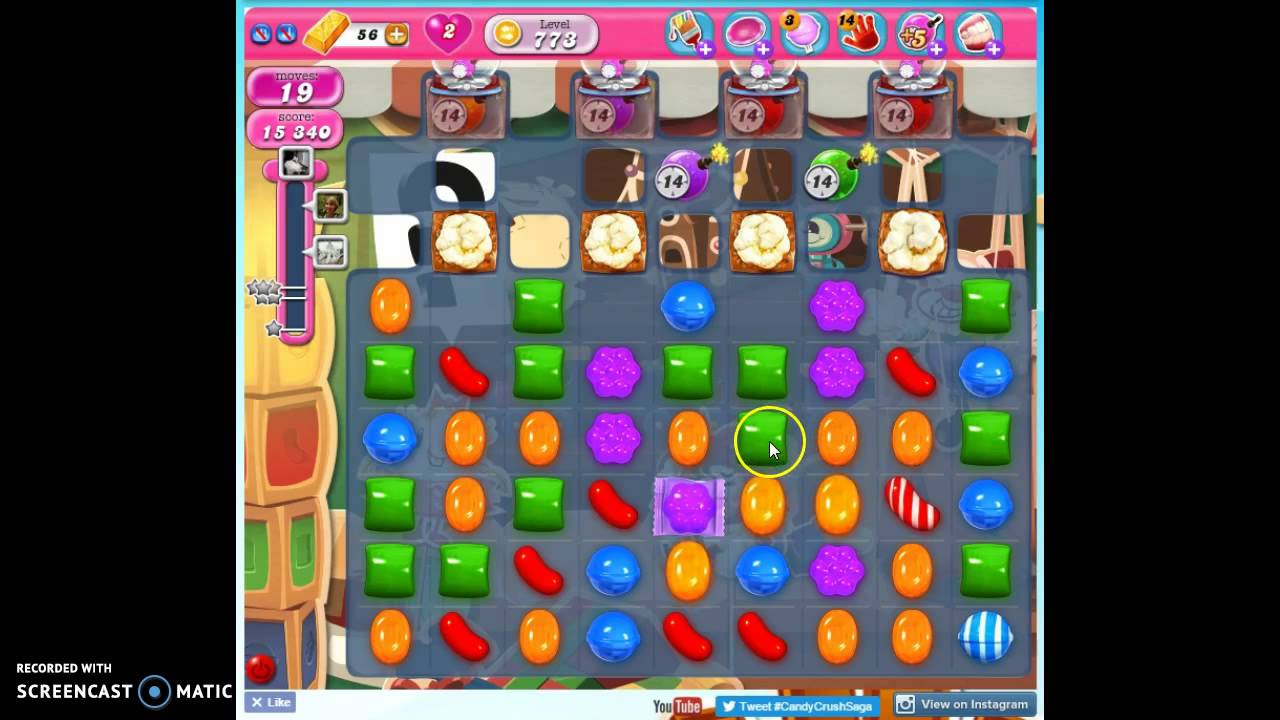 Candy Crush Level 773 w/audio tips, hints, tricks