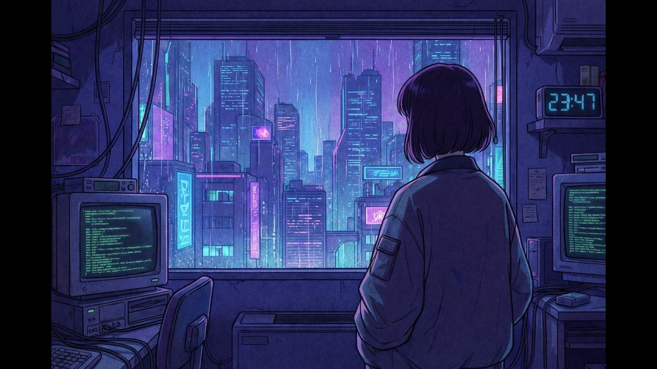 𝟮𝟬𝟰𝟵 𝗡𝗘𝗢𝗡 𝗥𝗔𝗜𝗡 🌧️ | Cyberpunk Chillwave & Heavy Rain for Sleep : Solitude