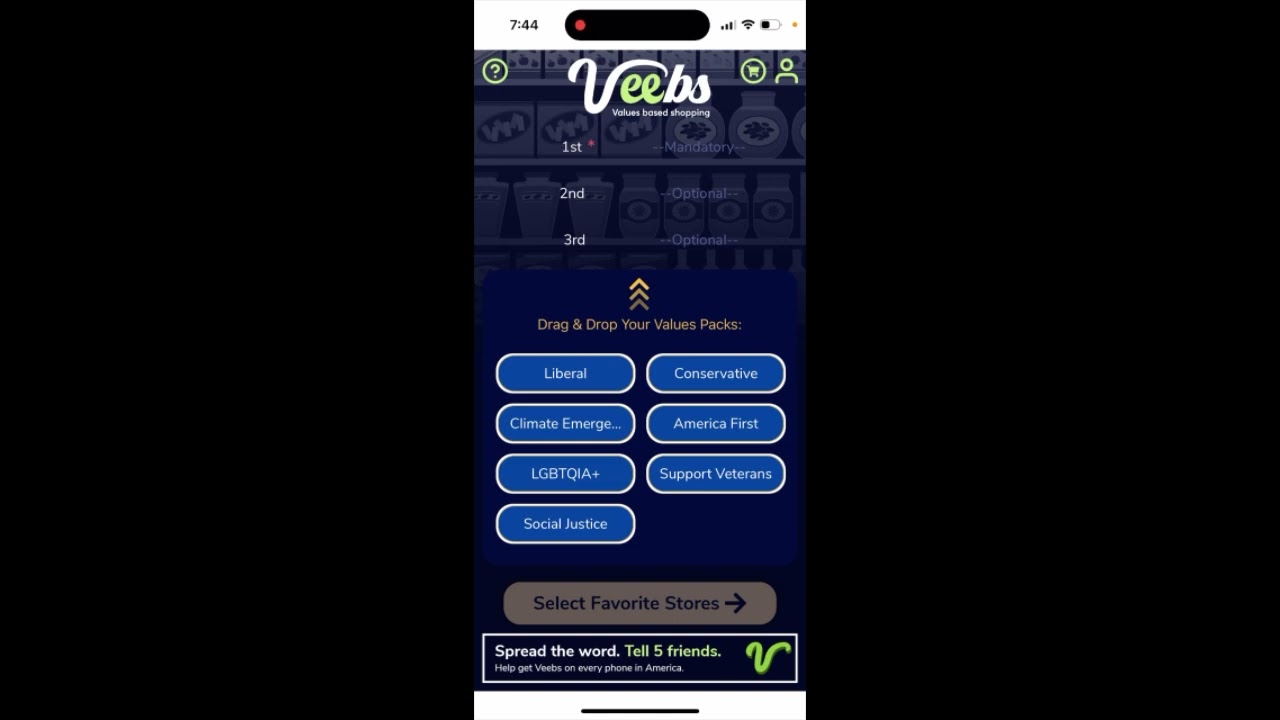 How to add values in Veebs app?