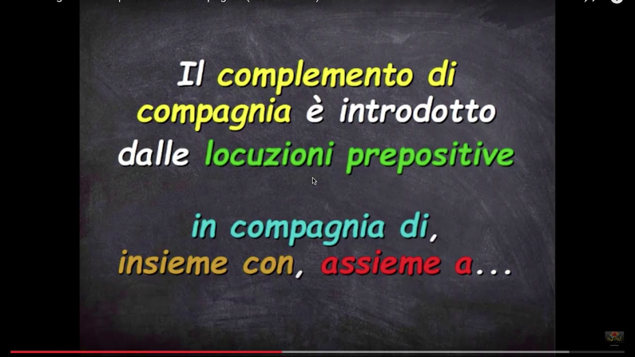 PROF.CAVINA Grammatica COMPLEMENTO COMPAGNIA