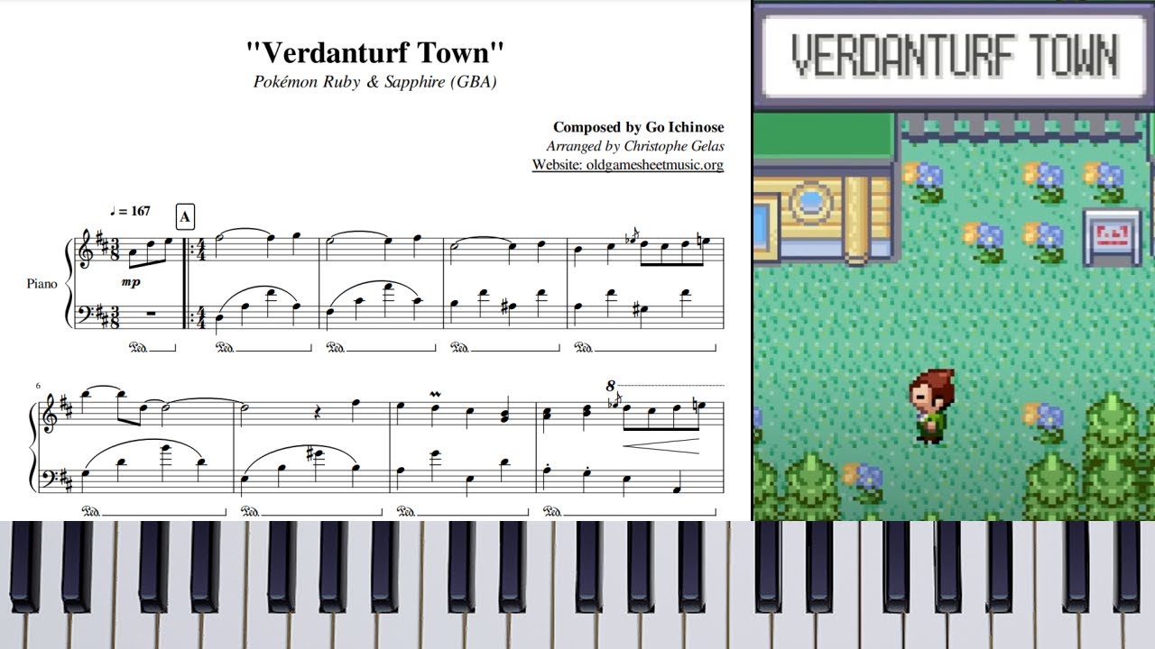 Pok&eacute;mon Ruby & Sapphire - Verdanturf Town | Piano 🎹 (Sheet Music)