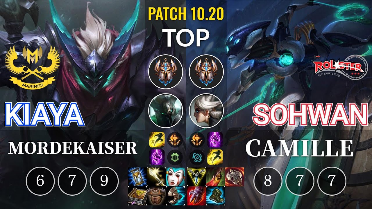 GAM Kiaya Mordekaiser vs KT SoHwan Camille Top - KR Patch 10.20