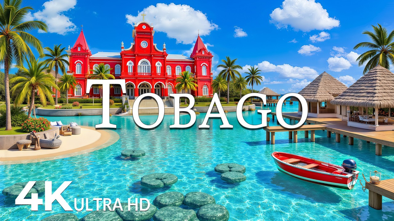 FLYING OVER TOBAGO (4K UHD) &ndash; Soothing Music Along With Beautiful Nature Video - 4K Video UHD #3