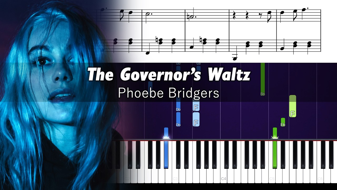Phoebe Bridgers - The Governor&rsquo;s Waltz - Piano Tutorial with Sheet Music