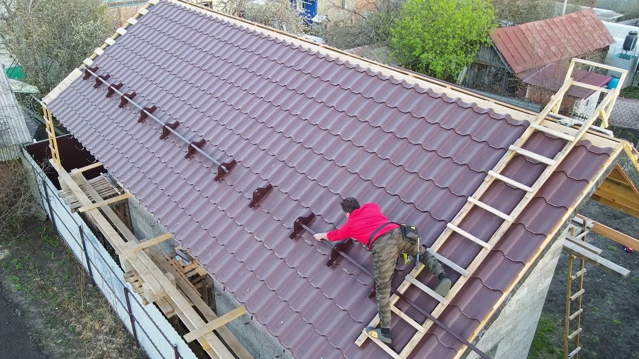 Crazy Man Building Amazing Metal Roof Alone DIY