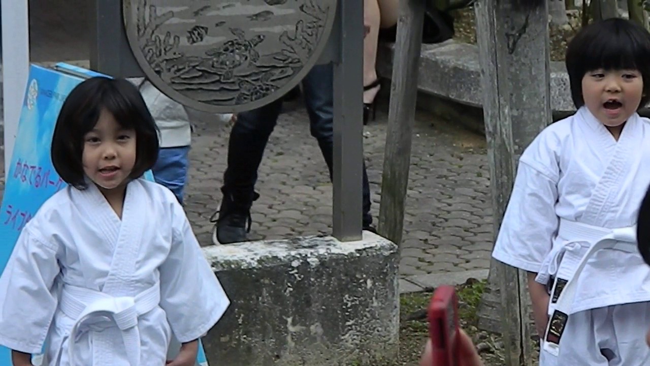 Okinawa's children martial arts demonstration, Chuo Park Avenue ( BC Street ) Mar 14, 2014