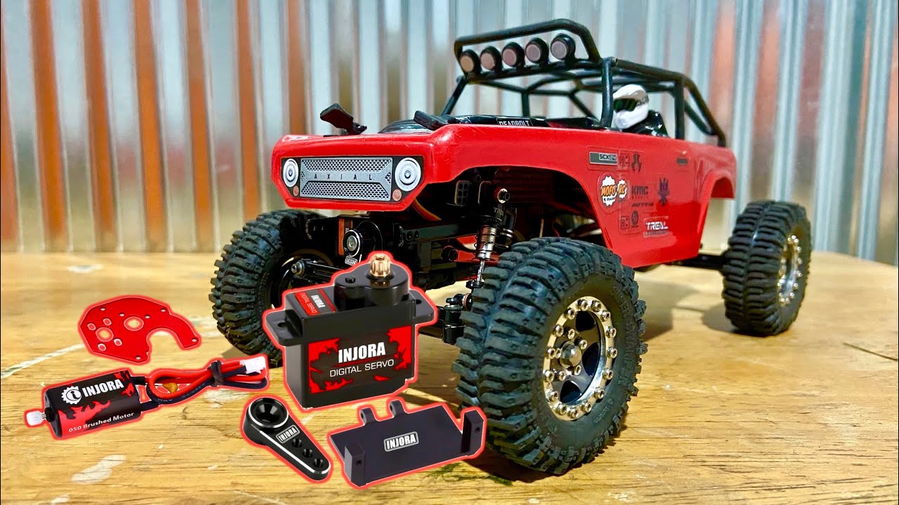 Injora Metal Gear Servo - Injora 66T Brushed Motor for Axial SCX24 - Install and Run