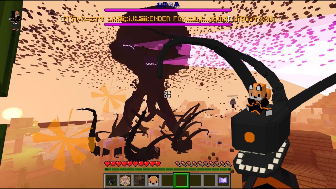 Wither Storm VS Ender Fox and Murder Sans[MCPE-MCBE]Wither Storm In Minecraft,EnderFoxBoy MC🦊!!!