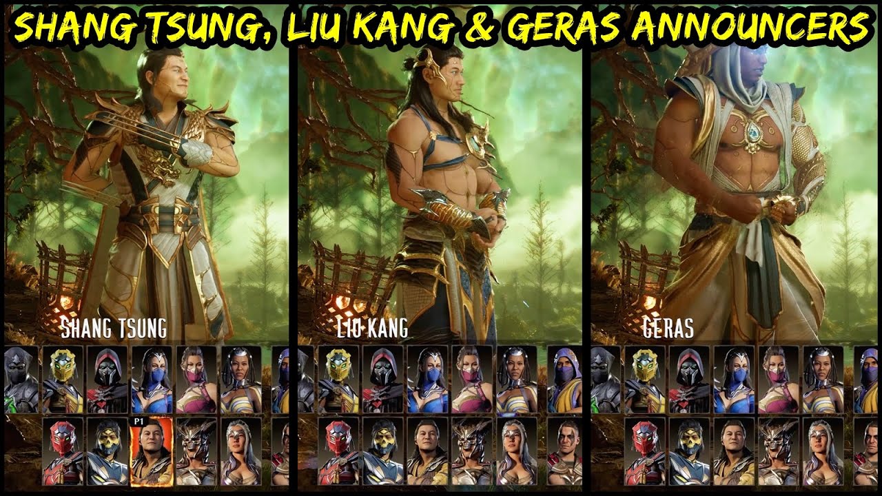 Shang Tsung, Liu Kang & Geras Announcers (Main & Kameo Roster) - Mortal Kombat 1