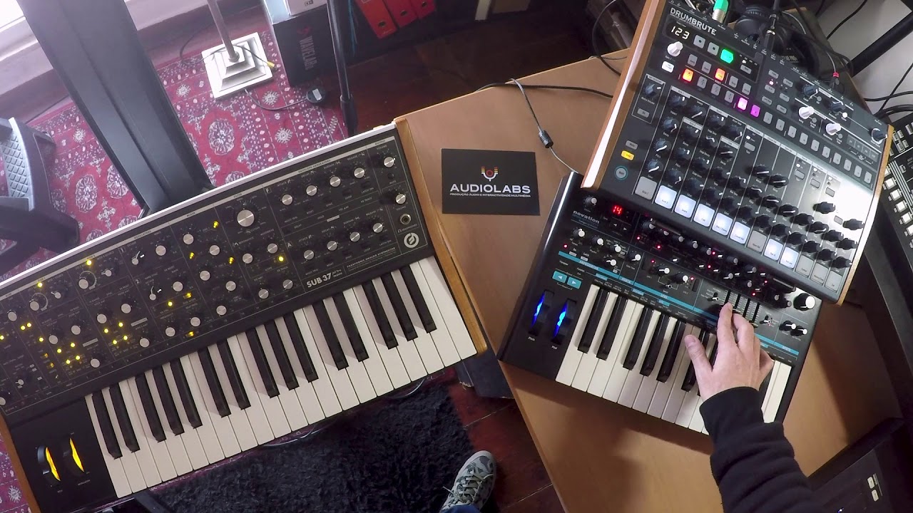 Arturia Drumbrute + Moog Sub37 + Bass Station II - Melodic Techno Session