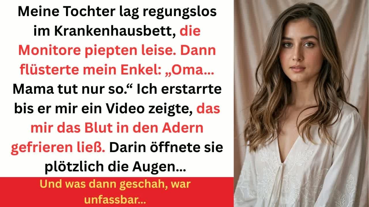 Sie lag im Koma bis mein Enkel flüsterte： „Oma, Mama täuscht nur…“ Dann sah ich das Video