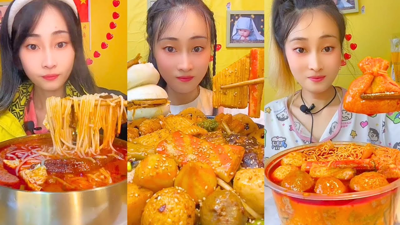 Spicy Chinese Street Food Mukbang – Hotpot, Wide Noodles & Grilled Snacks #20