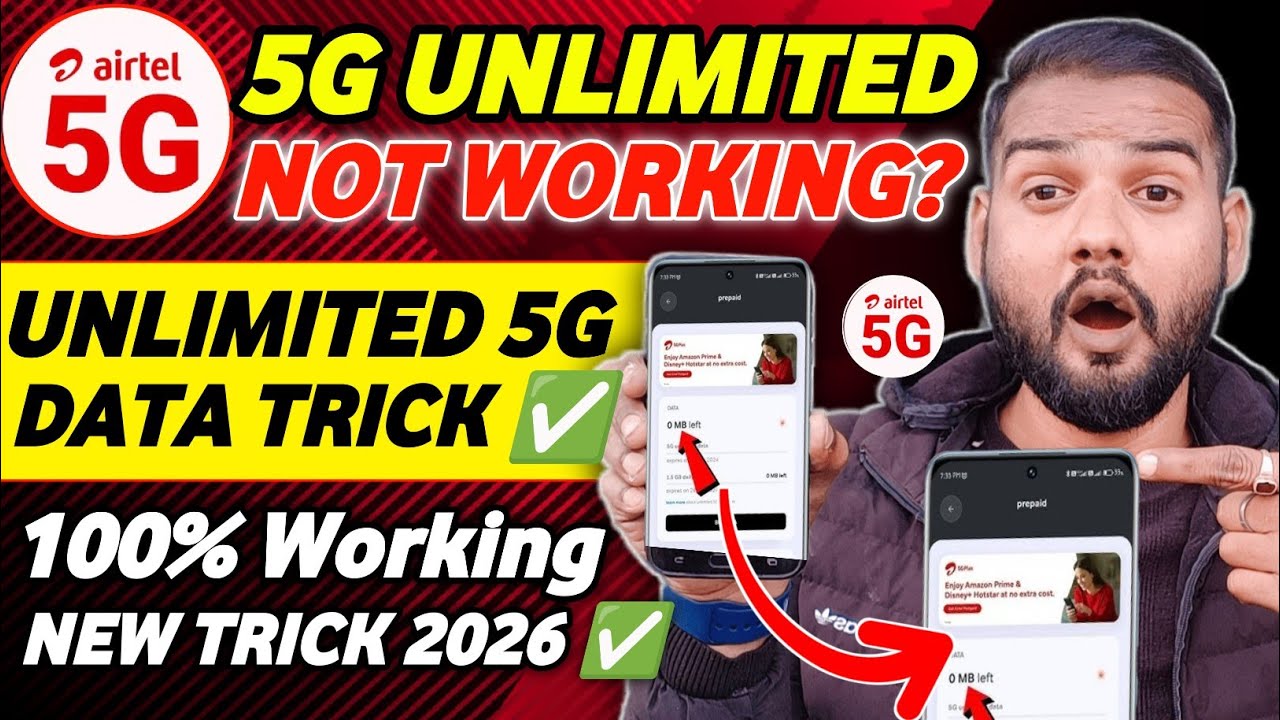 ⚡ Airtel 5G Unlimited Data Not Working? Fixed in 2 Minutes! (2026 New Trick)✅