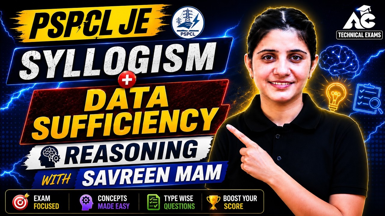 PSPCL JE 2026 | Syllogism & Data Sufficiency | Complete Reasoning Class | By Savreen Mam