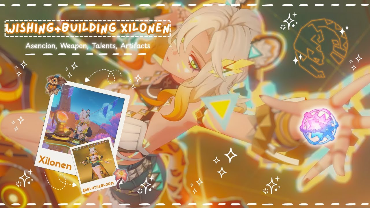 I pulled and built Xilonen🐆🎶(best character ever💜)₊˚⊹☆ Cozy genshin impact gameplay