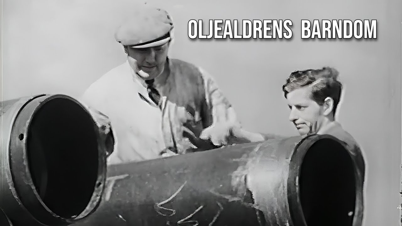Gammel film om utvinning av olje i oljealderens barndom.