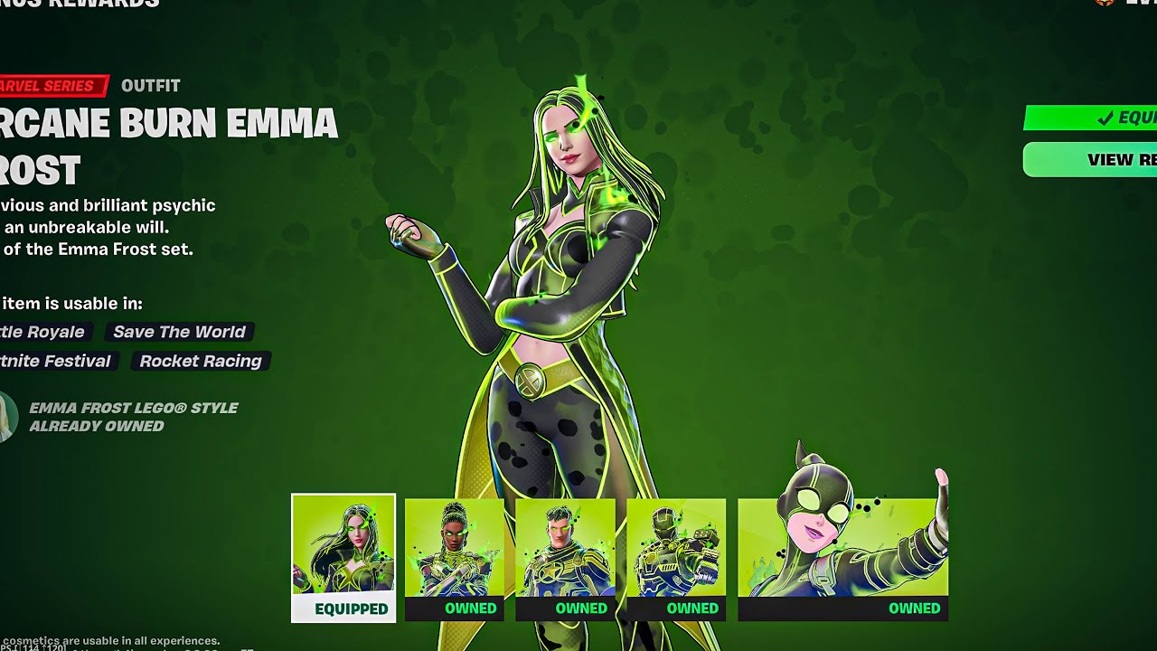 Arcane Burn Emma Frost Skin - Fortnite Gameplay C5S4 Battle Pass!