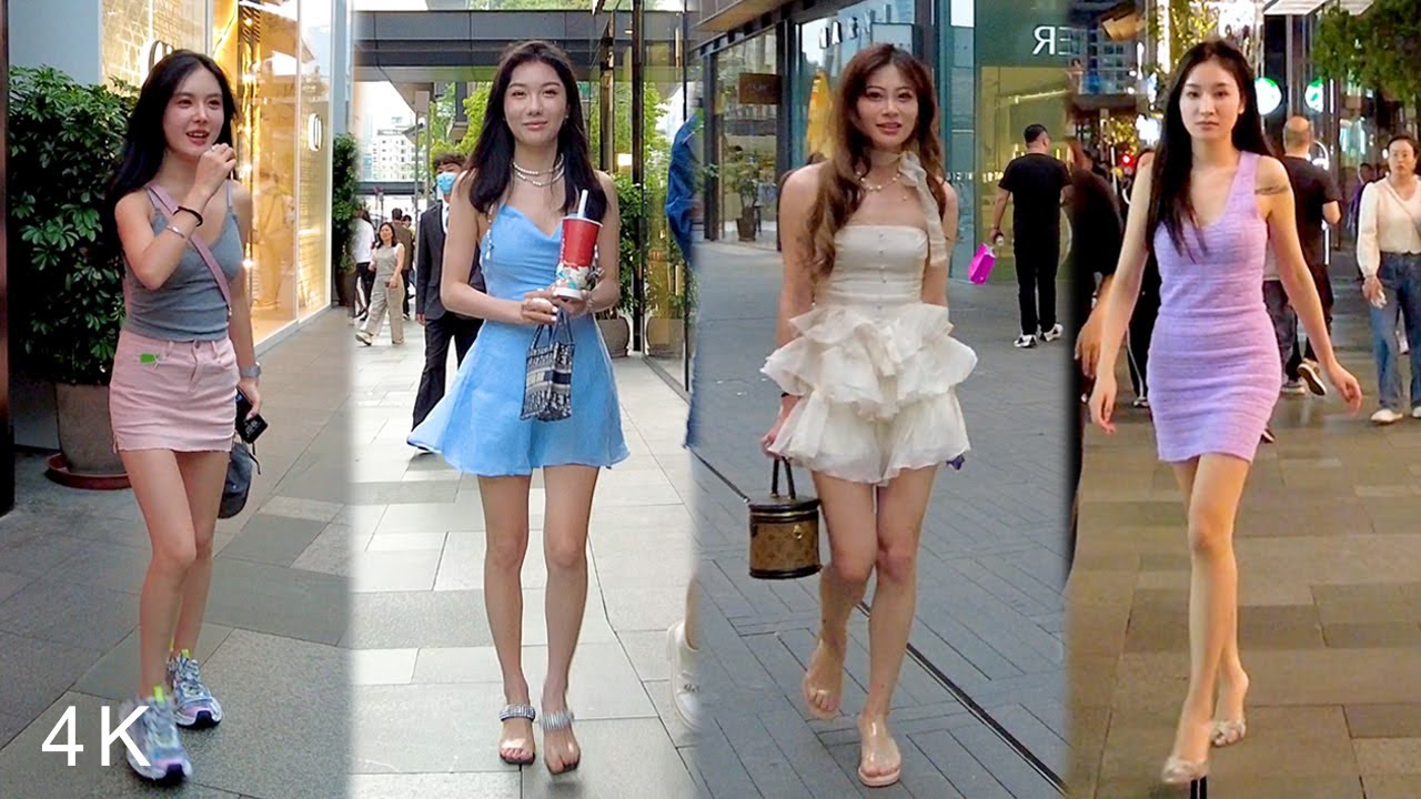 4K 街拍成都 美女被攝影師邀請拍照害羞了 Pretty lady is shy to be invited for taking photos | mejores street fashion
