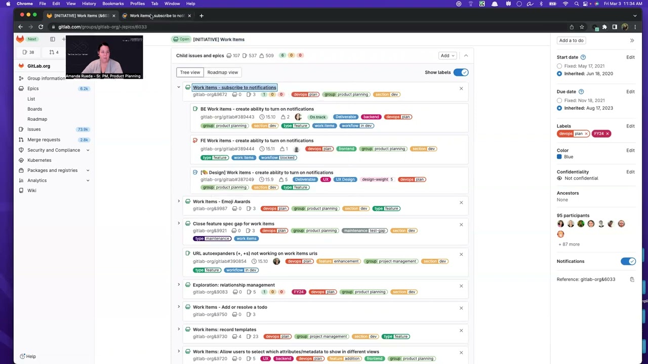 Product Planning: Breaking down an initiative or large feature using GitLab epics and issues