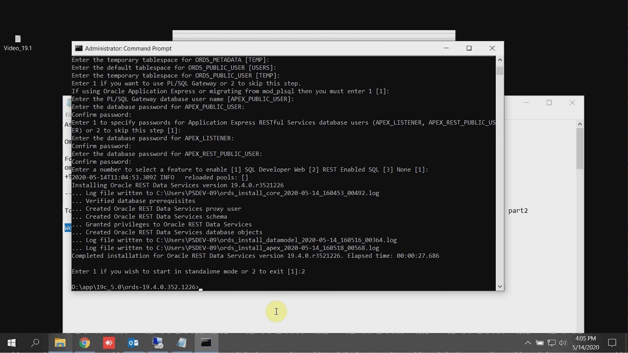 Oracle Apex 5.0 [DB 19c] - REST Data Services 19.4 with Apache Tomcat 9.0.14 4K