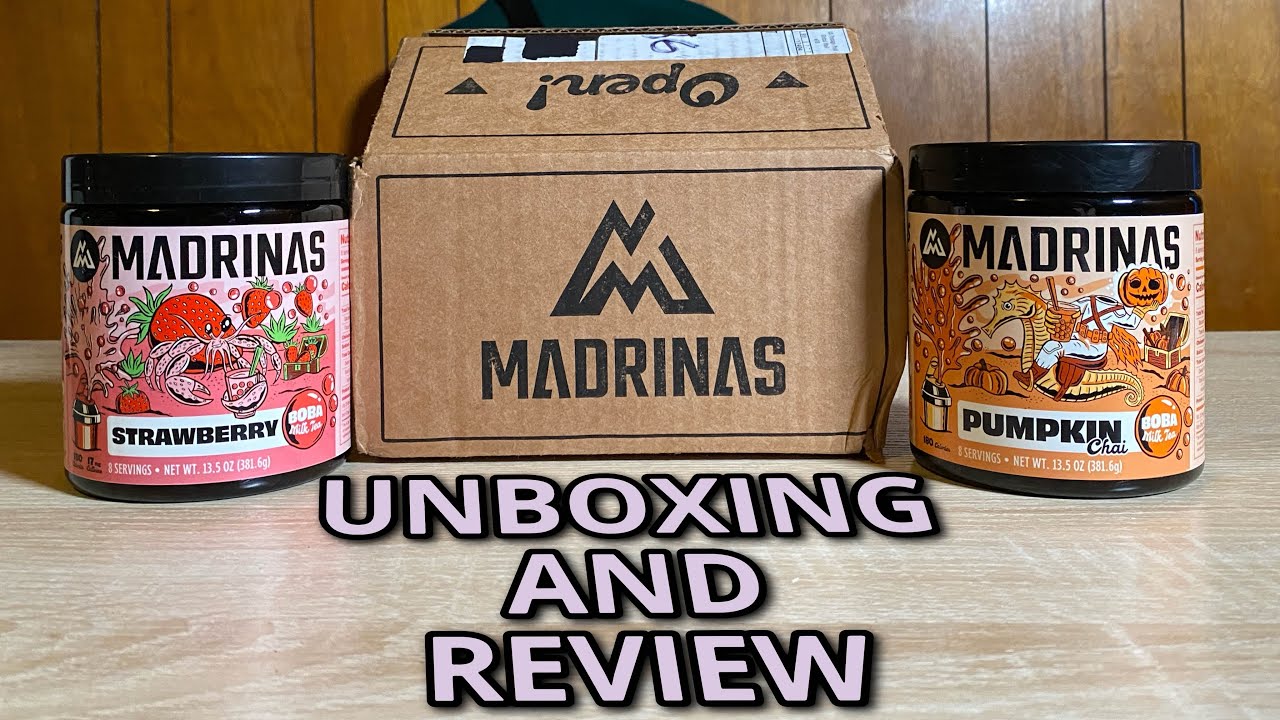 MADRINAS Unboxing and Review - Pumpkin chai & Strawberry BOBA milk tea
