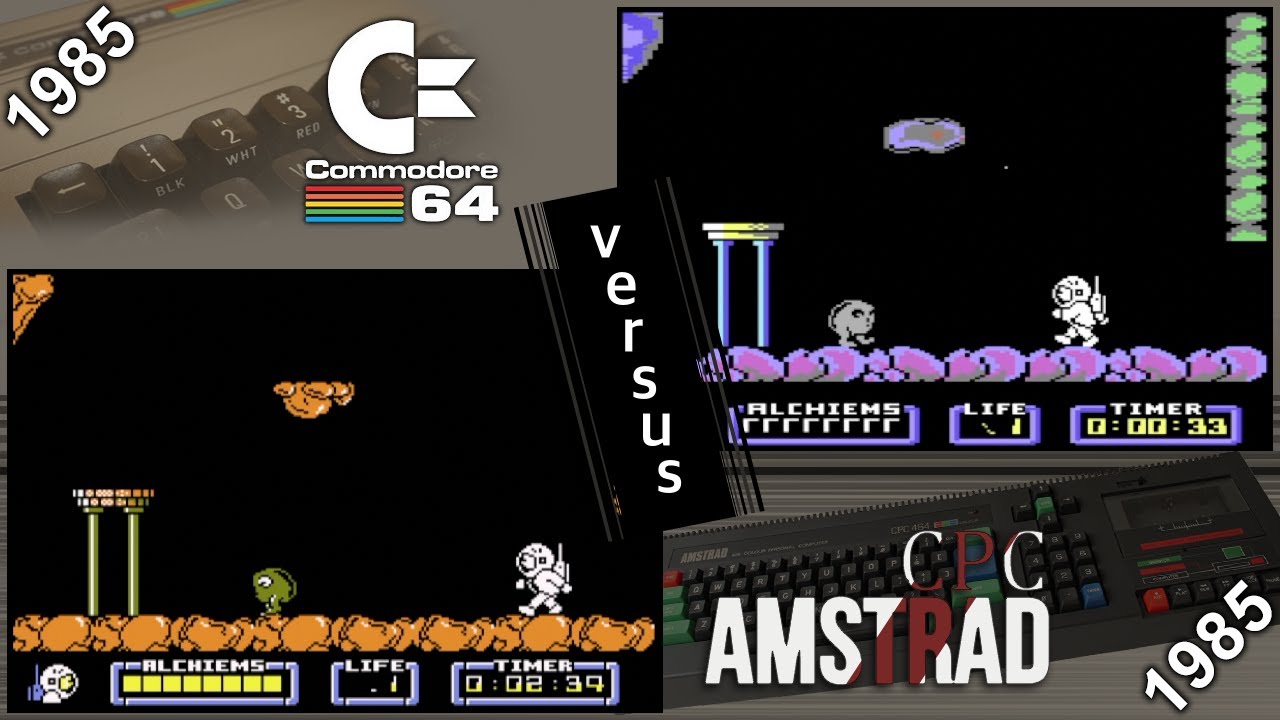 Commodore 64 vs. Amstrad CPC - 8 games from 1985