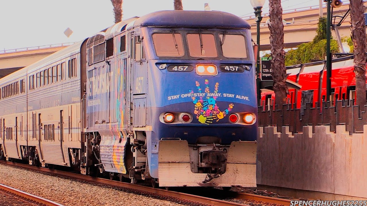 Amtrak Trains & A Coaster in San Diego, CA (August 18th, 2013)