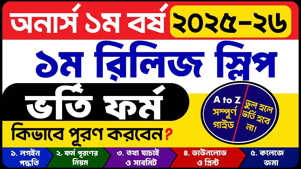 How to Fill Out the Honors 1st Year 1st Release Slip Admission Form | Admission Form Fill Up 2026...