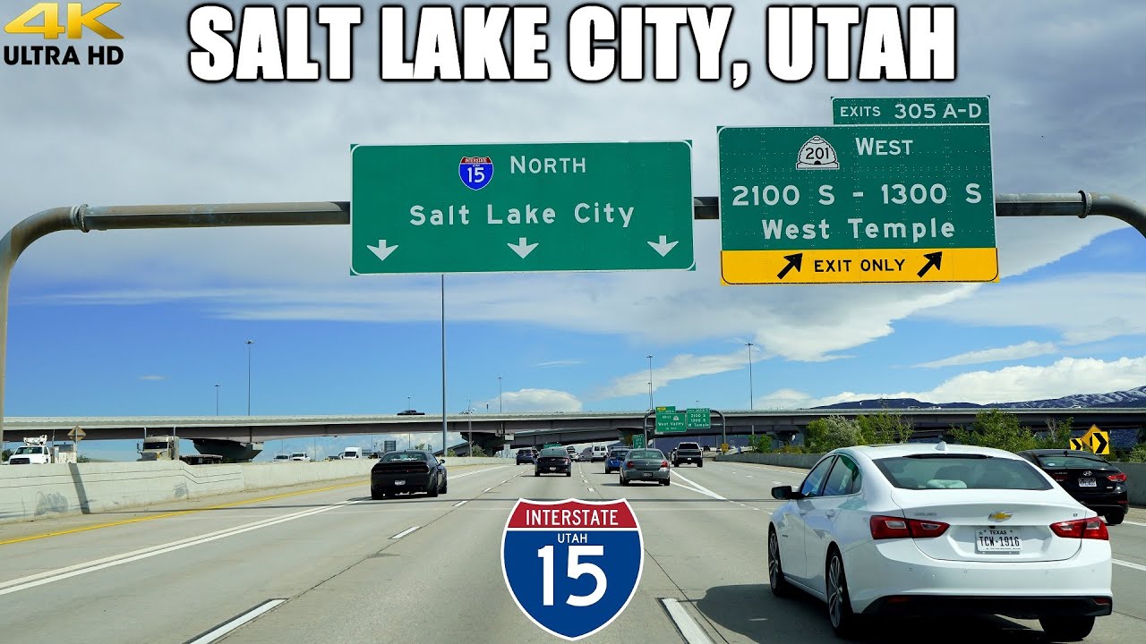 Interstate 15 North Through the Salt Lake Valley & Salt Lake City