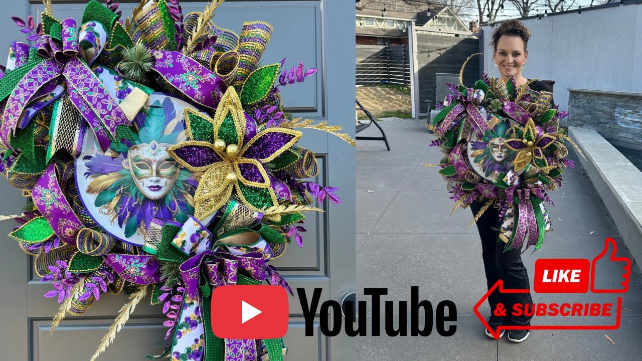 🎭 Mardi Gras Wreath | Live TikTok Crafting Replay 🎭