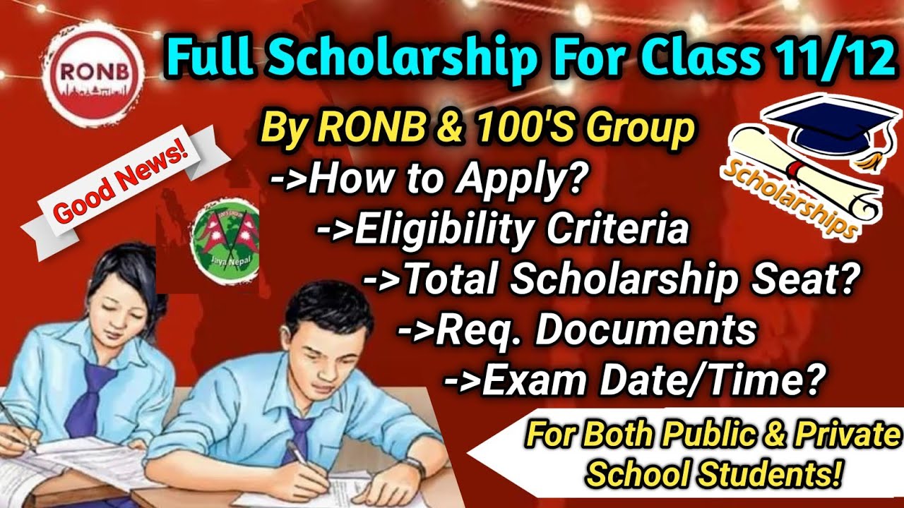 100% Scholarship After SEE 2080 in  Class 11 & 12 By RONB with 100'S Group| How to Apply? | Criteria