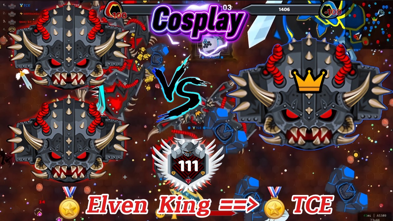 Evowars.io |🏅Elven King Cosplay 🏅TCE càn quét server với 1,5M điểm