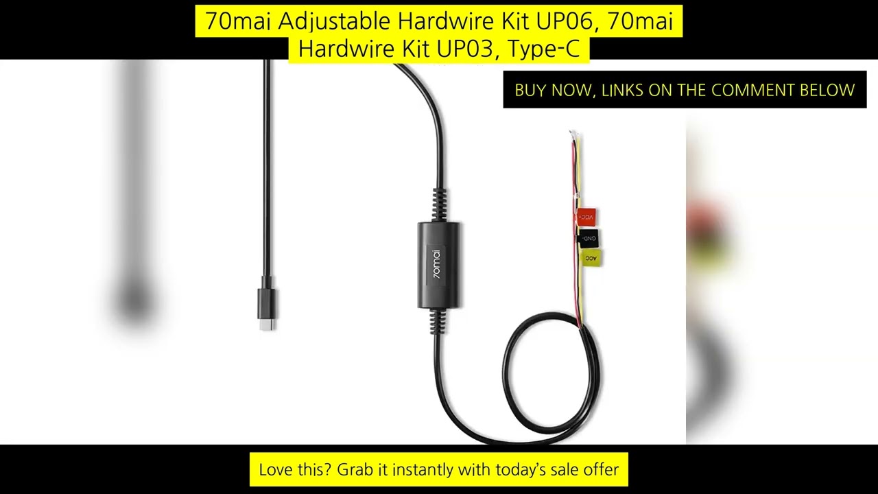 70Mai Adjustable Hardwire Kit Up06, 70Mai Hardwire Kit Up03, Type-C Interface