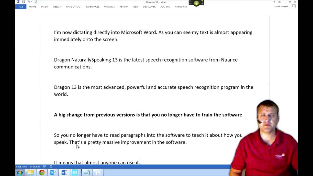 Dragon Naturally Speaking Demo - Microsoft Word